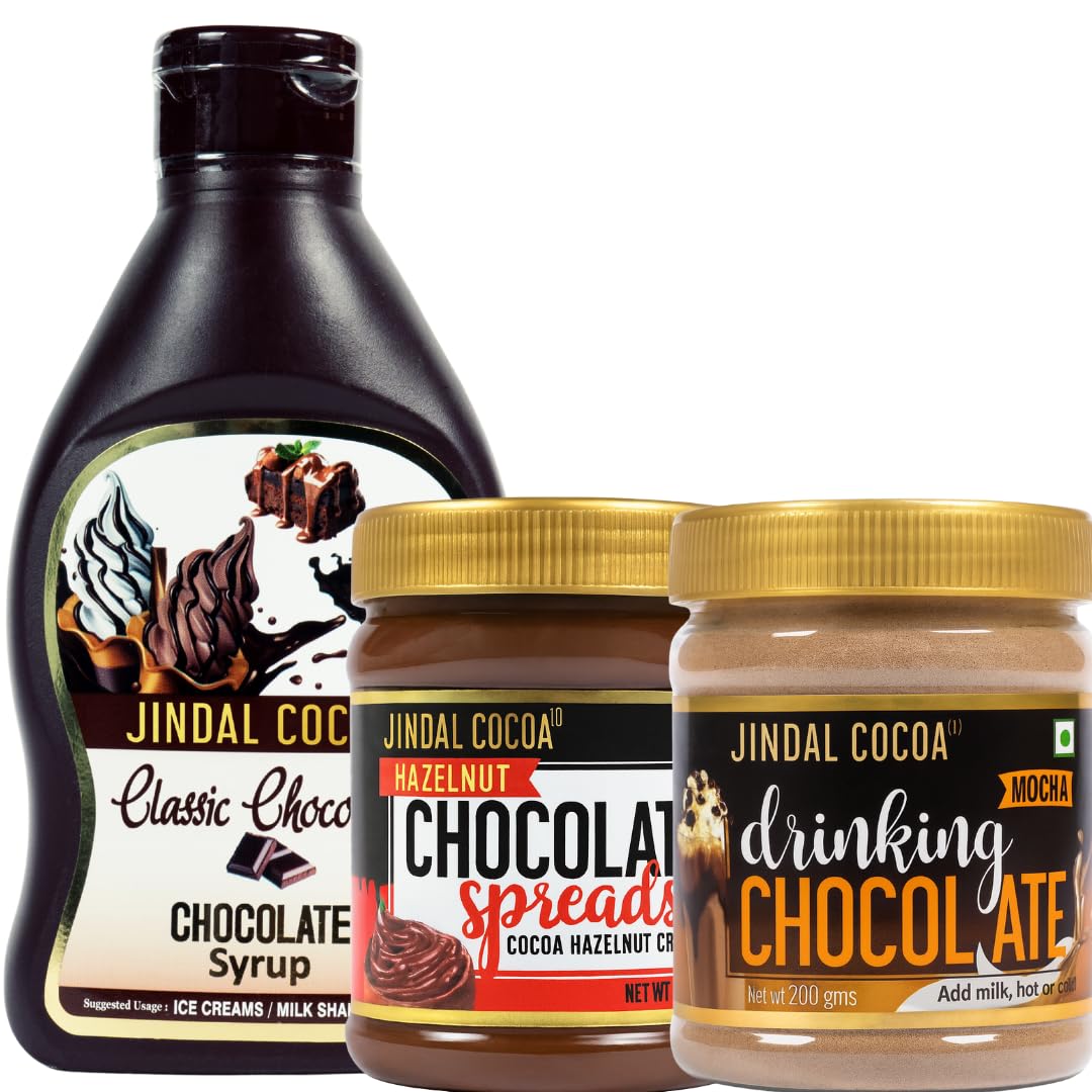 Jindal Cocoa Combo | Syrup 650g & Chocolate Hazelnut Spread 320g