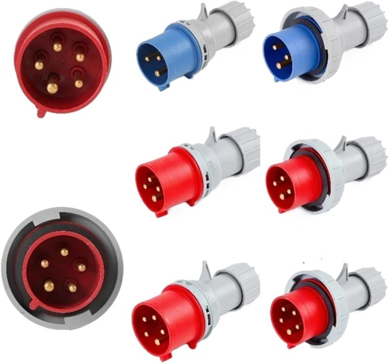 16/32A Industrial Plug and Socket 3P/4P/5Pin Electrical Connector IP67 Wall Mounted Socket Male&Female Plug(32A Plug,1 PCS-4P IP67)