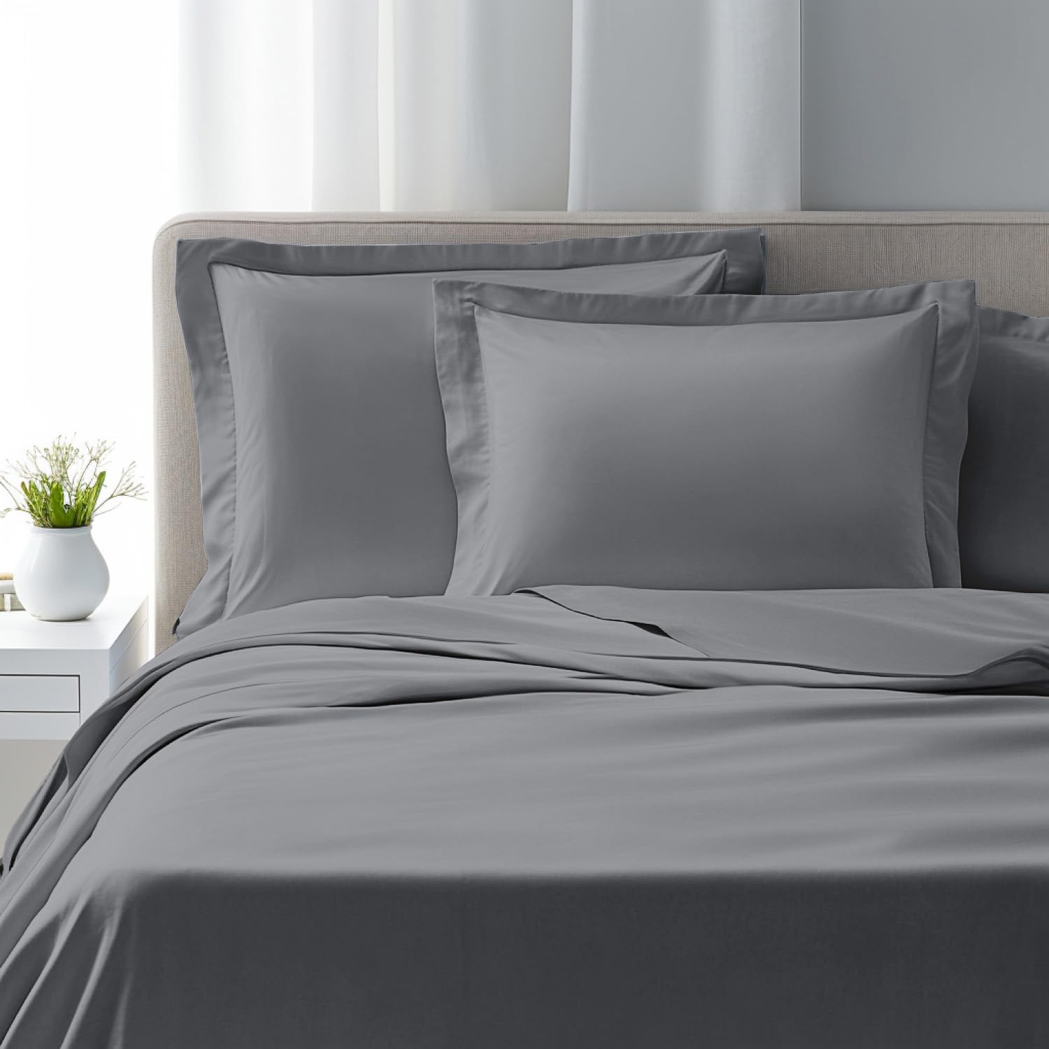 domus&trend - Juego de sábanas de matrimonio de algodón percal 100% de 225 x 295 cm + 1 sábana bajera con esquinas para cama de matrimonio sábana bajera de 200 x 180 x 30 cm + 2 fundas de almohada de