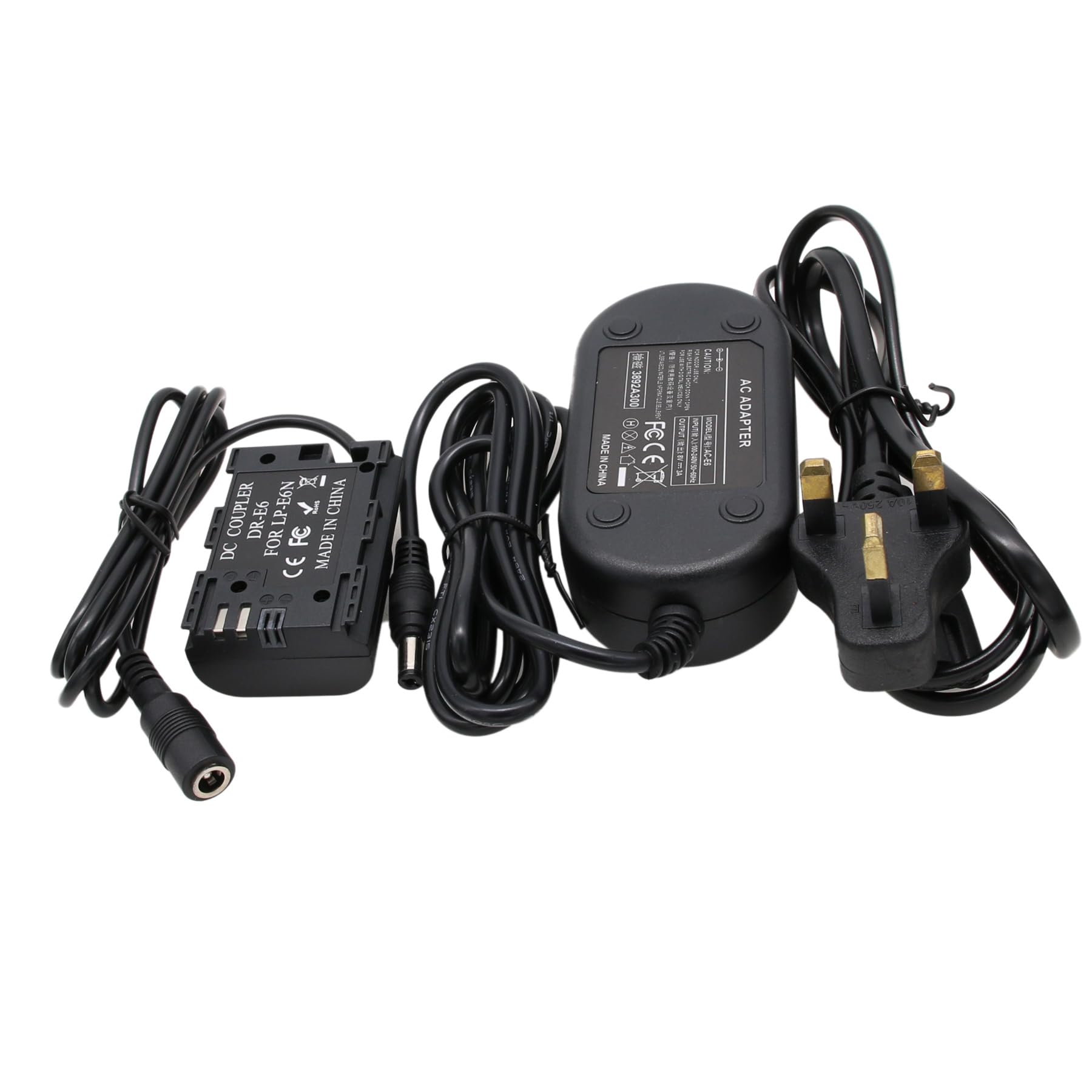 HangTon LP-E6N LP-E6NH Adaptateur d'alimentation AC DC pour Canon R5C R7 R6 R6II R5 R 6D 7D 5D Mark II IV EOS SMALLHD 500 700 Portkeys PT5 Monitor