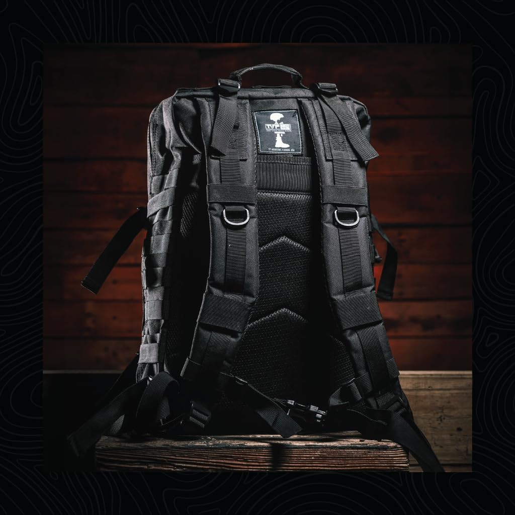 Til Valhalla Project T.V.P. 45L Tactical Backpack, Travel Backpack for Men, Work Bag, Tactical Gear, Hiking, Trekking, Rucking Pack, Molle Style Webbing