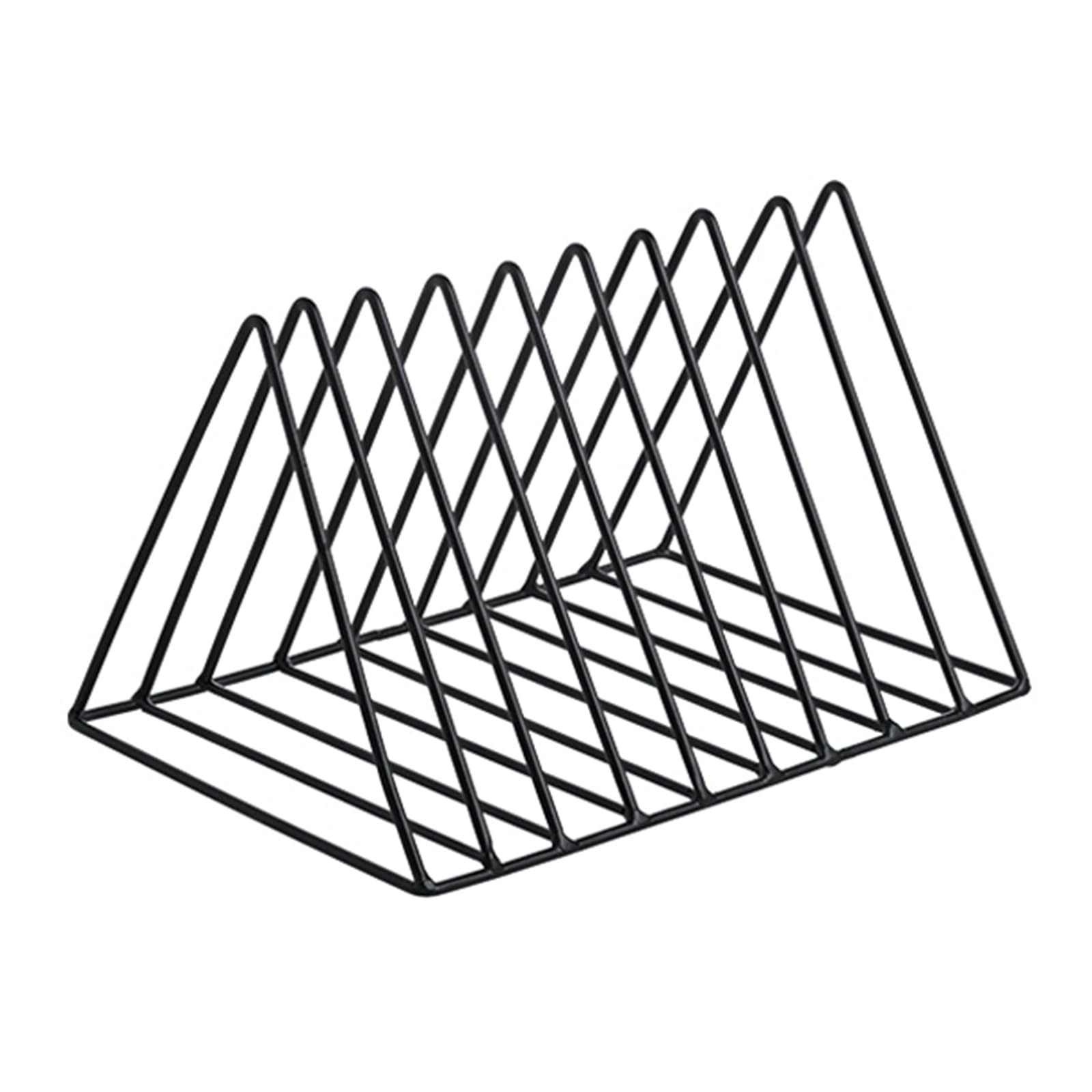 Desktop Book Organizers Magazine Rack Triangular Metal Rack 9 Compartments Bookend for Document Organizers