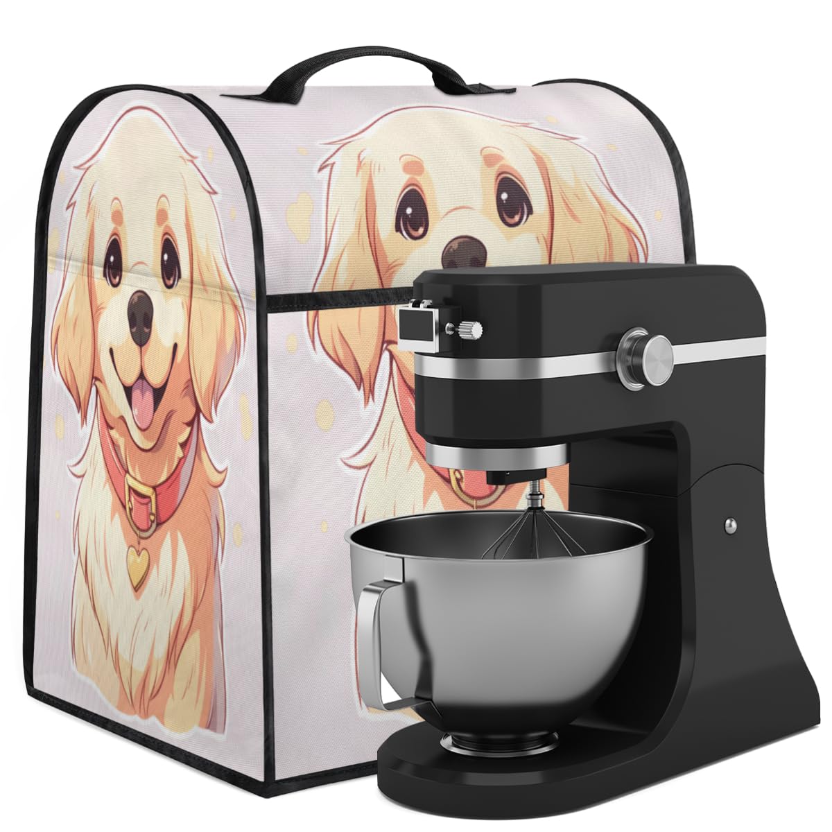 Coffee Maker Cover Cute Dog Pattern Kitchen Appliance Covers Small Appliance Covers Blender Cover Juicer Cover Dust Covers for Kitchen Appliances with Top Handle and Pockets,Washable,C186