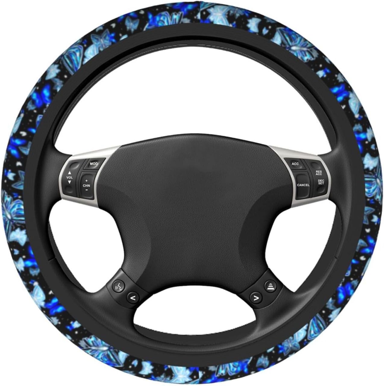 Blue Butterfly Steering Wheel Cover Universal 14.5-15 Inch Car Wheel Protector Anti-Slip Car Steering Wheel Accessories for Women Girls image 4