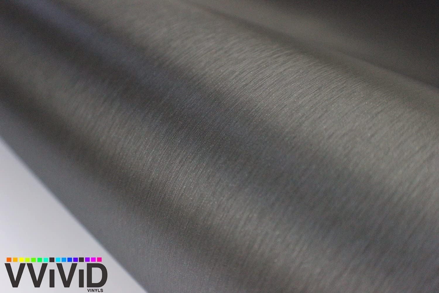 VViViD® XPO Dark Grey Brushed Metallic Car Wrap Vinyl Roll (10ft x 5ft)