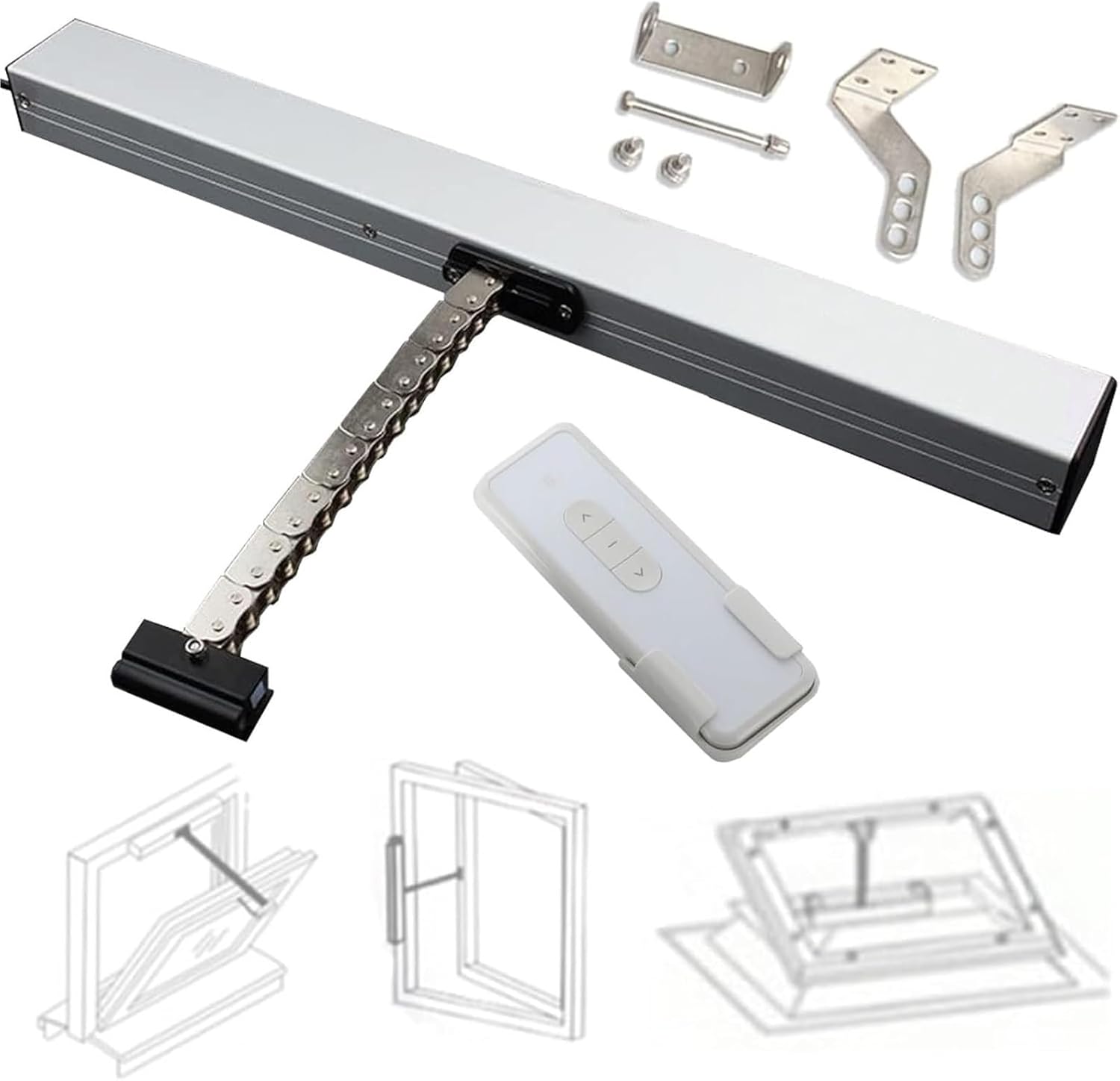 Electric Window Opener Actuator， Automatic Window Opener Aid for Skylight Greenhouse and Roof Vent(500mm)