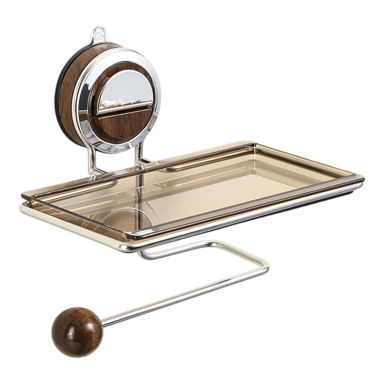 Fahoujs B Suction Cup Wall Mounted Athroom Shelf Easy Installation Rust Resistant Stainless Steel Organiser Wall Mounted Rack