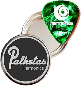 Kit 5 Palhetas Harmonics 1,20mm X heavy + Porta Palheta Lata