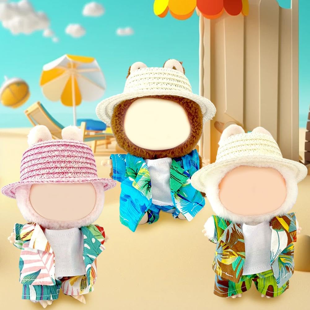 Ropa Hawaiana Para Muñecas De 17 Cm - Conjunto Veraniego Con Sombrero Y Chaleco, Accesorios Elegantes