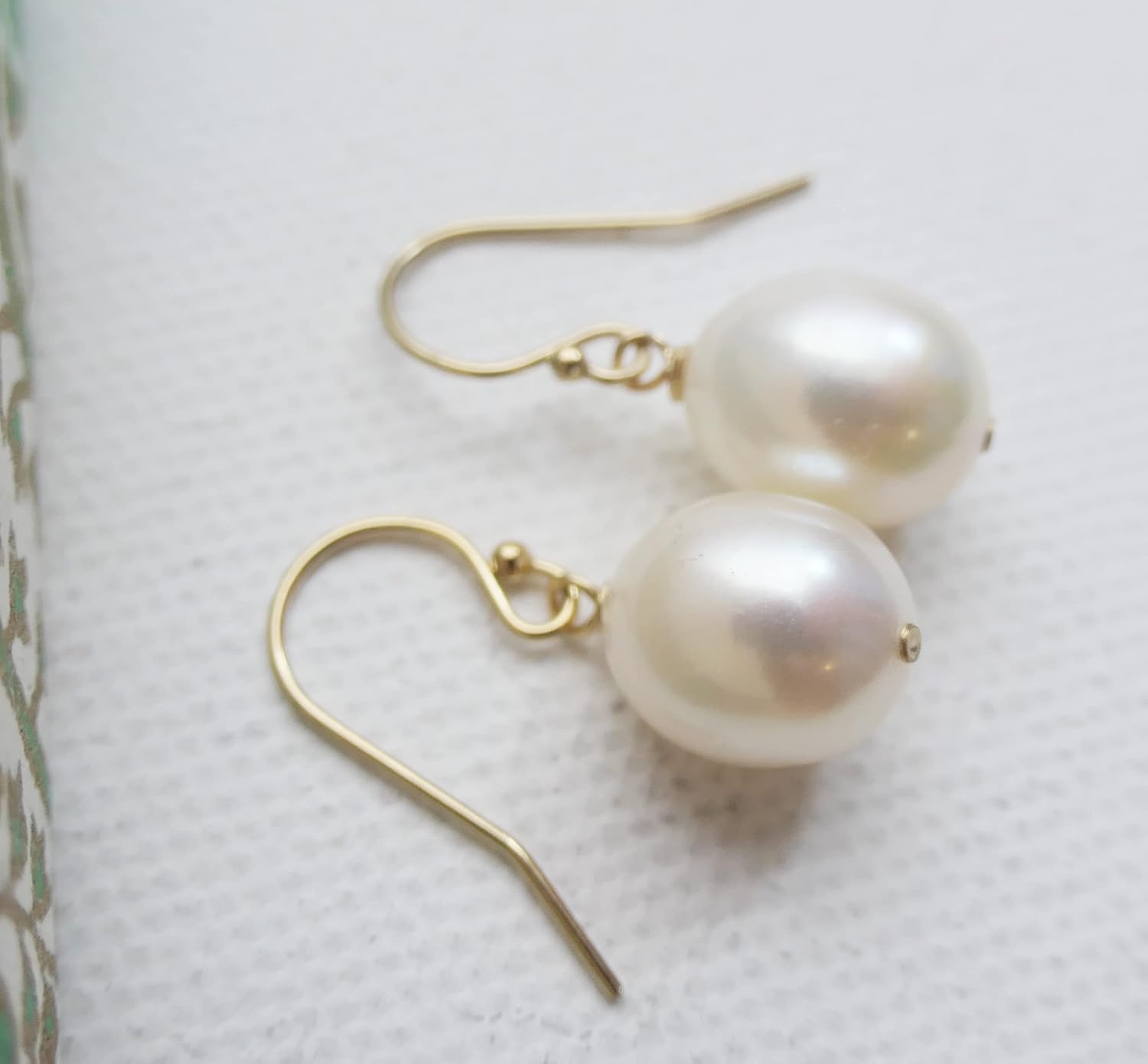 9-11mm Cultured Freshwater Pearl Gold Filled Drop Dangle Earrings - Handmade Gemstone Jewelry Gift Ideas for Women - Wedding and Bridal Jewellery - Classic Earrings - Birthday Present