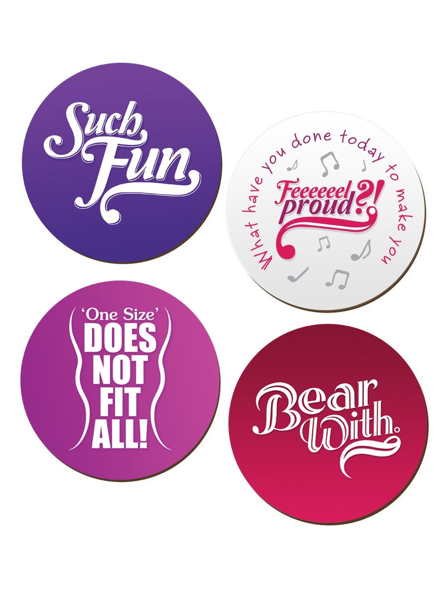 Grindstore Purple Such Fun 4 Pack Of Drink Coasters