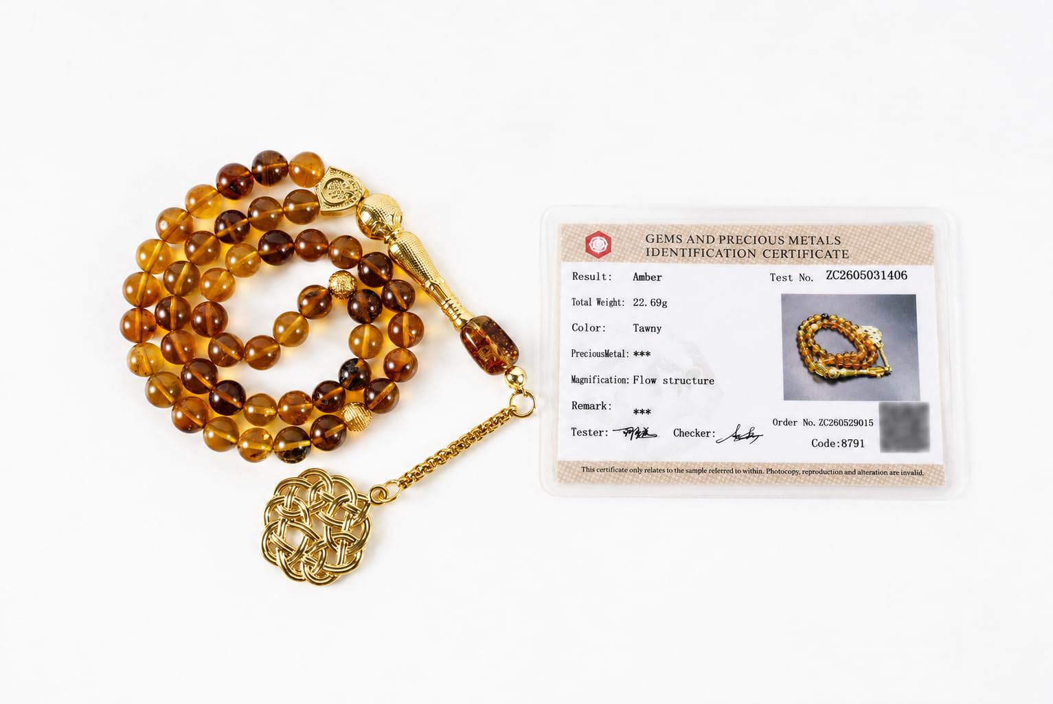 1 szt. Natural Amber Tasbih 45 Beads Misbaha Tesbih, ręcznie wykonane gładkie muzułmańskie koraliki z licznikiem i certyfikatami, pudełko prezentowe, Ramadan Eid Hajj Umrah prezent dla mężczyzn