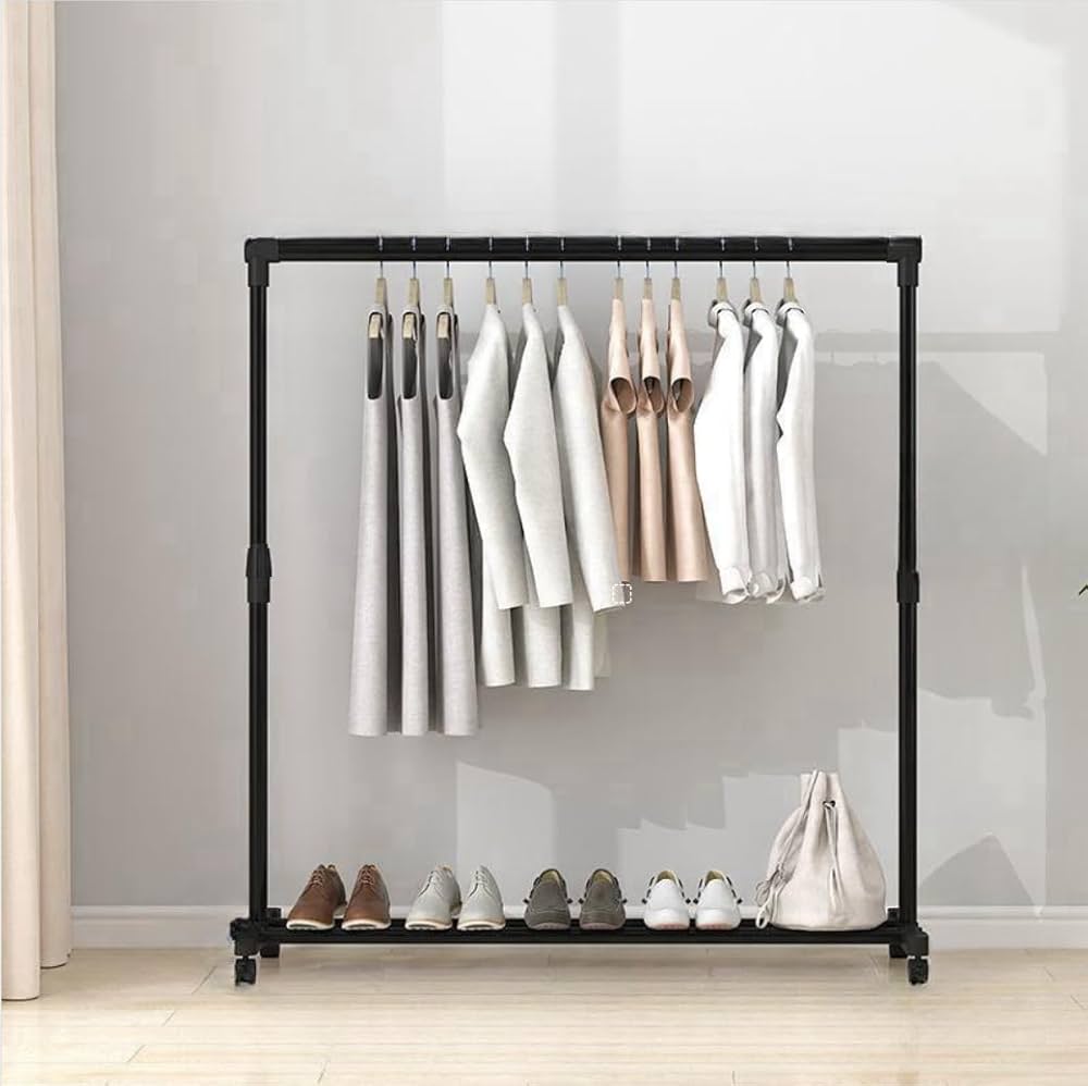 組み立て簡単なキャスター付きメタル製ハンガーラック 組み立て簡単なキャスター付きメタル製ハンガーラック