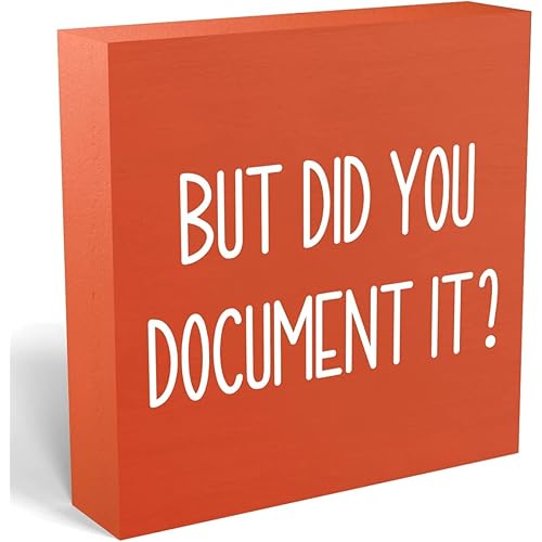 Halloween Office Desk Decorations - But Did You Document Sign, Work Gifts for Accountant HR Boss Employee Coworker, Cubicle Shelf Table Decor