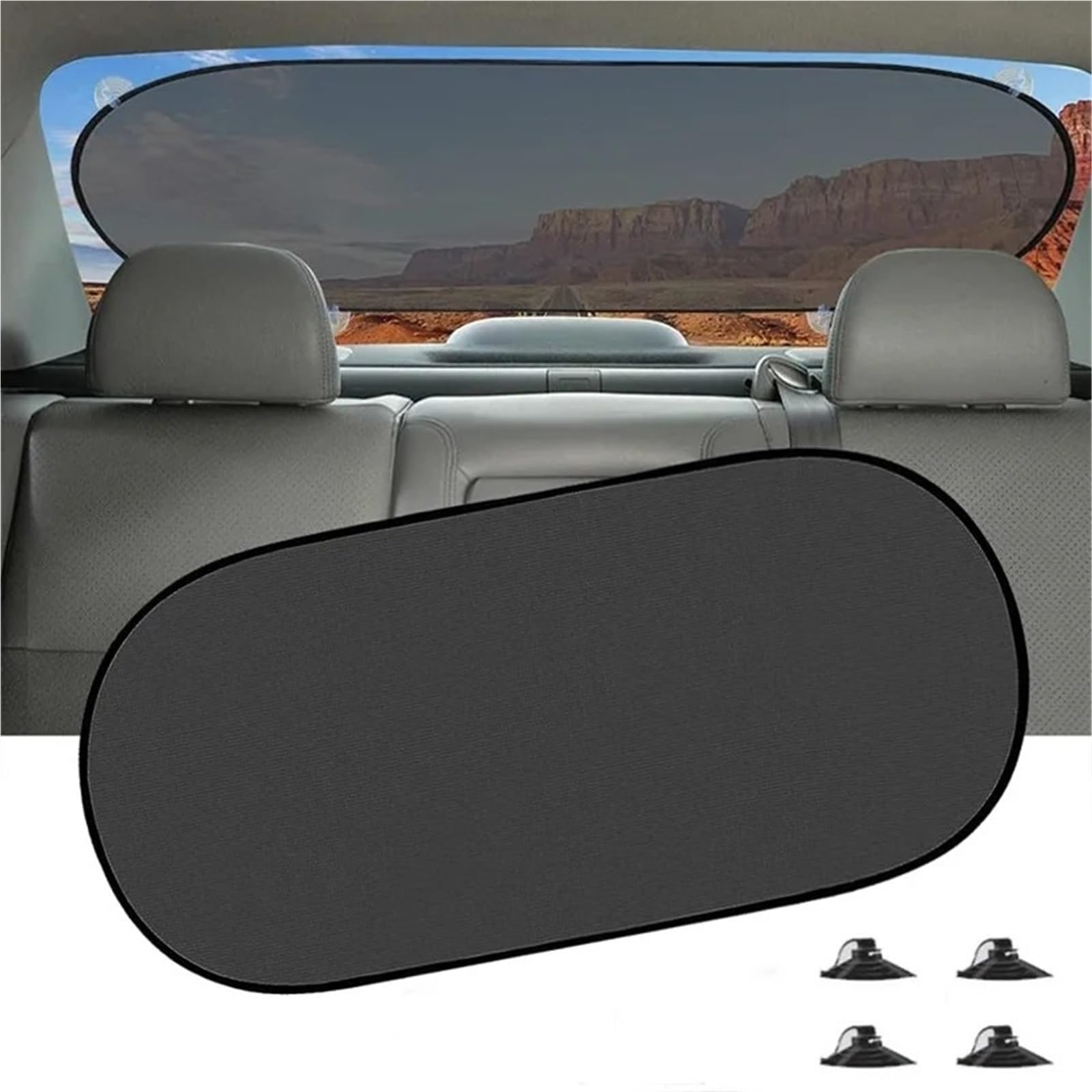 Parasoles Coche Parasol De Coche Protección UV Plegable para Ventana Trasera 100x50cm Visera Malla Universal con Ventosas