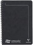 Clairefontaine - Noteur Europa Carnet Spiral - A5 5.8” x 8.3” - 120 Pages détachables linéaires - 90gsm Papier Vellum brossé - Couverture de presse Premium - noir - 4852Z
