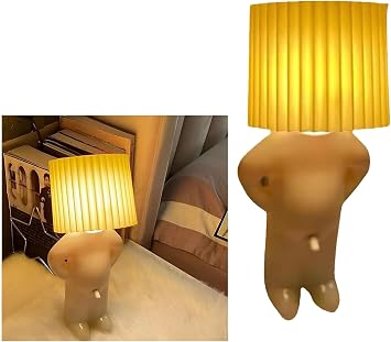 Shy Naughty Boy Creative Desk Lamp, Night Light Duck LED Light, Shy Man Idea Lamp, Small Table Lamp Bedside Night Light - Bedroom Pillow Light for Christmas, Birthday, Valentines Day, Beautiful Gift for Home Decoration Yellow