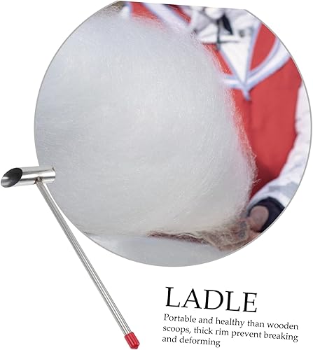 Miniatura 6 de HOMSFOU Cuchara de caramelo de algodón de azúcar piezas de repuesto Cucharas con mango largo Butterscotch Cuchara de caramelo vintage Cuchara