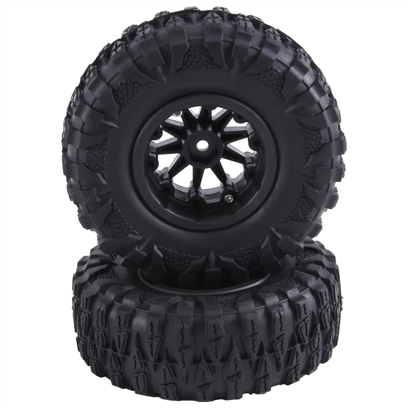 RC Buggy Gummi Reifen Für 1/10 RC Für Rock Crawler 4 Stück 2, Zoll Nylon-Kunststoff-Beadlock-Rad,72 Zoll/120 Mm Reifen Mit 12 Kombinator-Sechskant