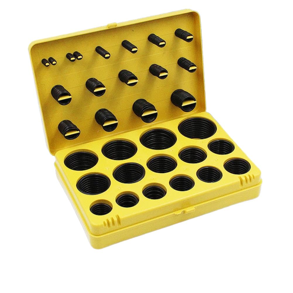390-teiliges Fluorkautschuk-Ring-Set, grünes FKM-O-Ring-Set, 30 Größen, Dichtungs-Gummi-O-Ringe, Unterlegscheiben-Dichtungs-Sortiment-Set, Box(BFBr-390Blue)