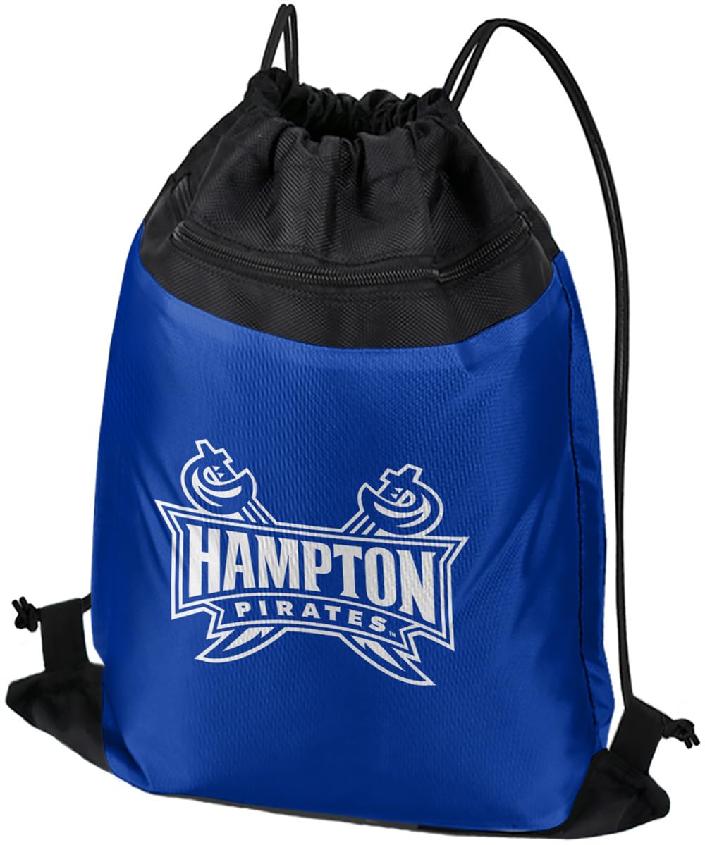Campus Lab Hampton University Primary Logo Drawstring Backpack Sports Bag Sackpack 17" x 13", Perfect for Gym, Yoga, Practice or Travel
