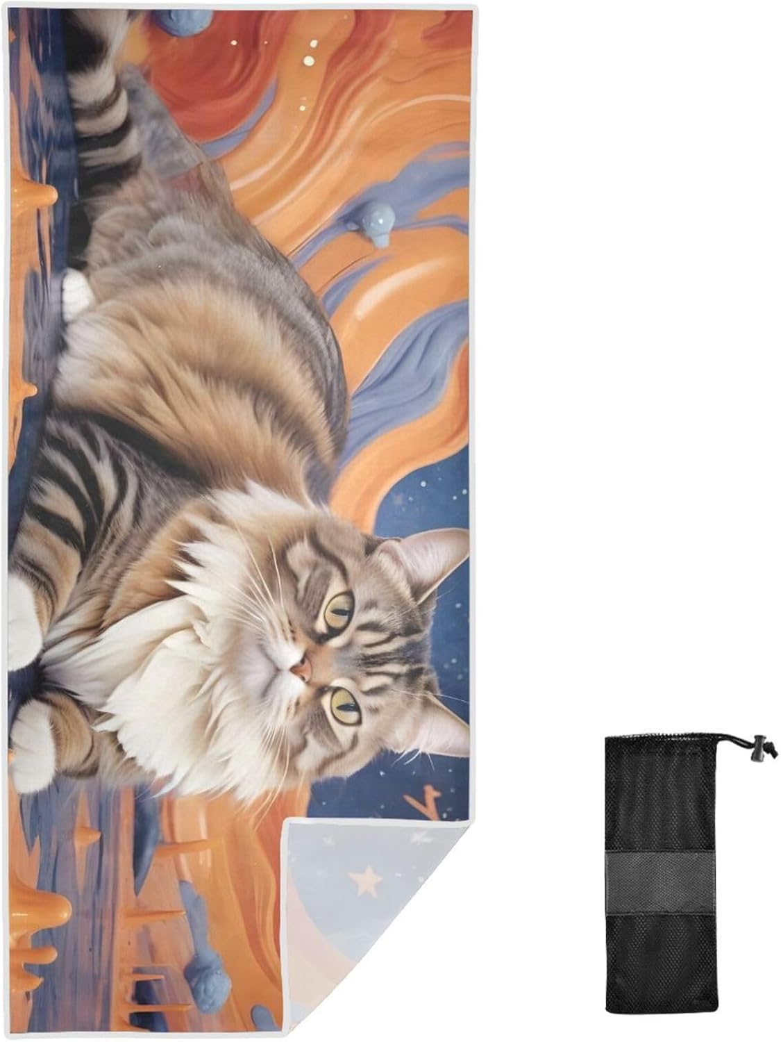 AIXIWAWA Beach Towel Oversized-Fantastic Cat for Women Men, Sand Free Super Absorbent Quick Dry Pool Towels Beach Blanket for Swimming Pool Beach Gym 31×71 inches