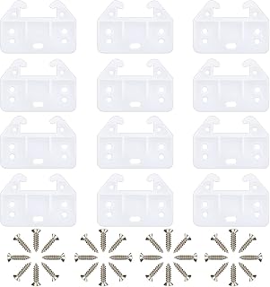 12 Pieces Plastic Drawer Guides Drawer Track Rail Slides Brackets with Mounting Screws for Dresser Cabinet Closet Drawer, White