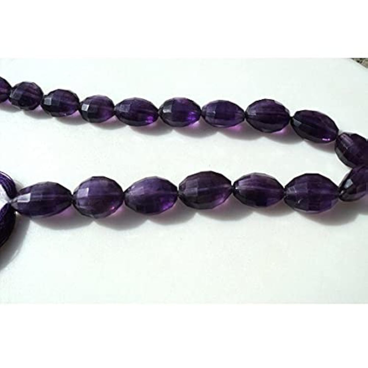 Natural Amethyst Checker Cut Oval Beads de qualité AAA pour joaillerie haut de gamme