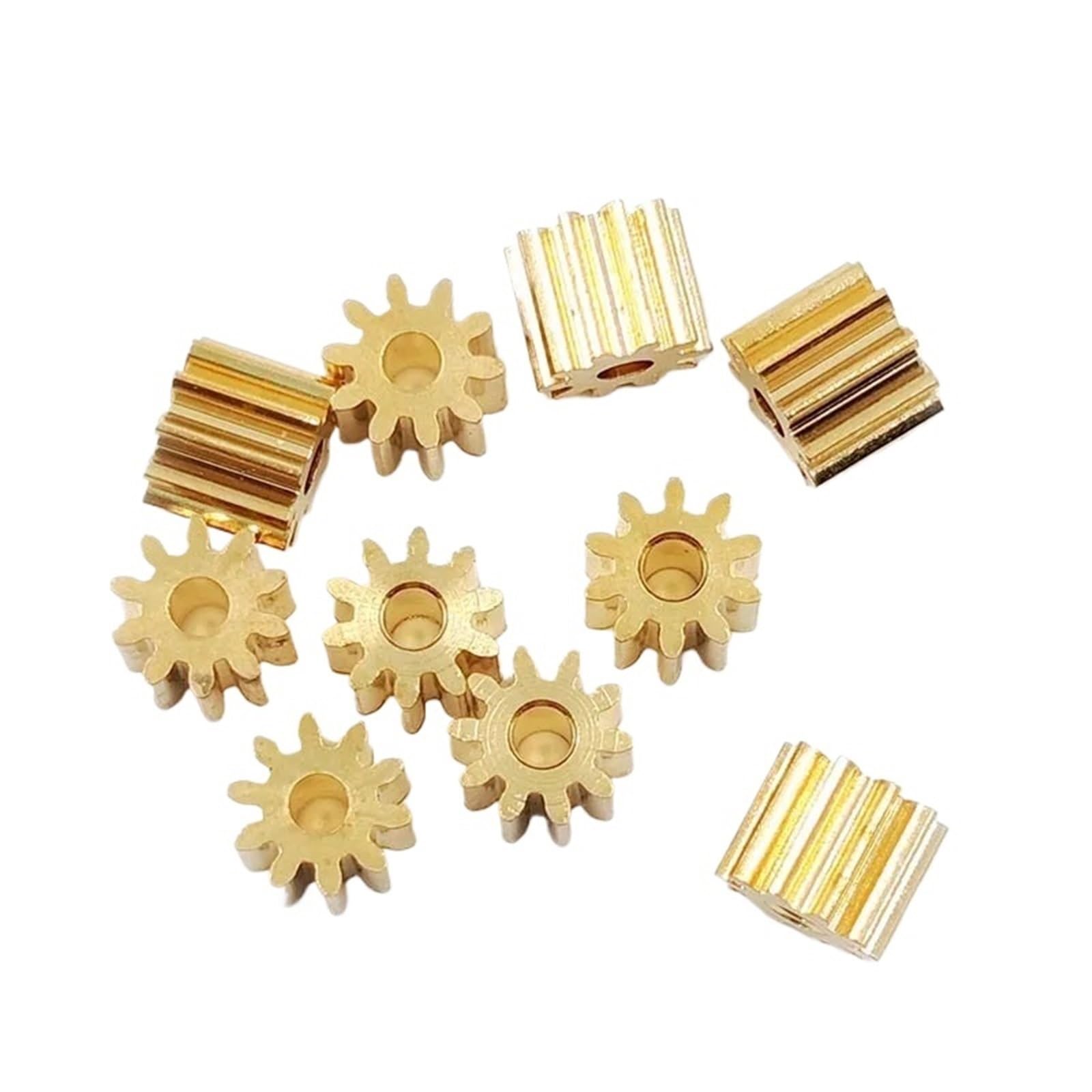 Bevel Gear Pinion Hardware Mechanical 10pcs 102A Copper Gear 0.5M 10 Teeth 2mm (1.95mm) Hole Toy Pinion Parts Metal Gears