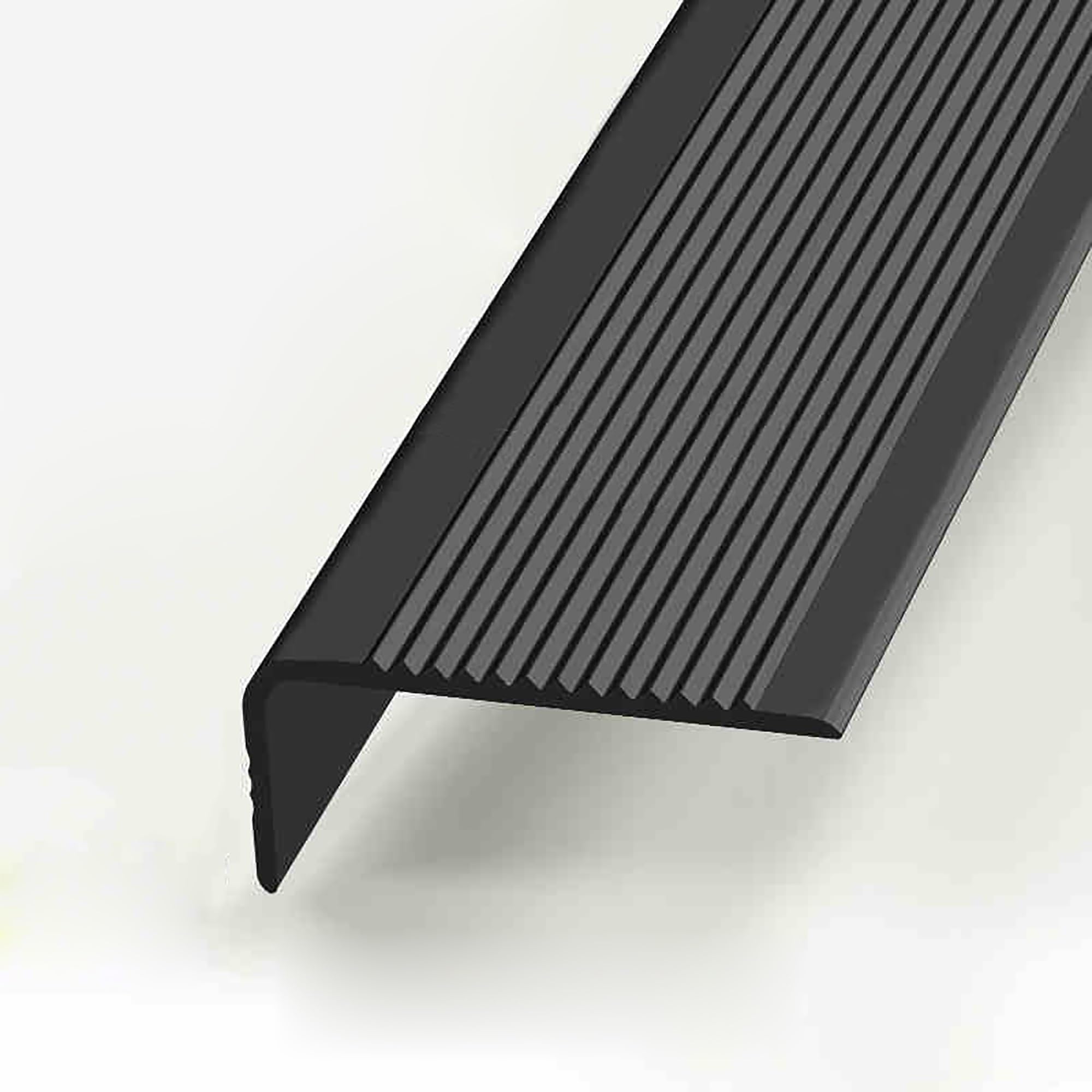 FOELANNE Self Adhesive Rubber Angle Edging, Non-Slip Self Adhesive Stair Nosing Indoor Outdoor Multicolor 0.5-10m(Black,1m/39.3in)
