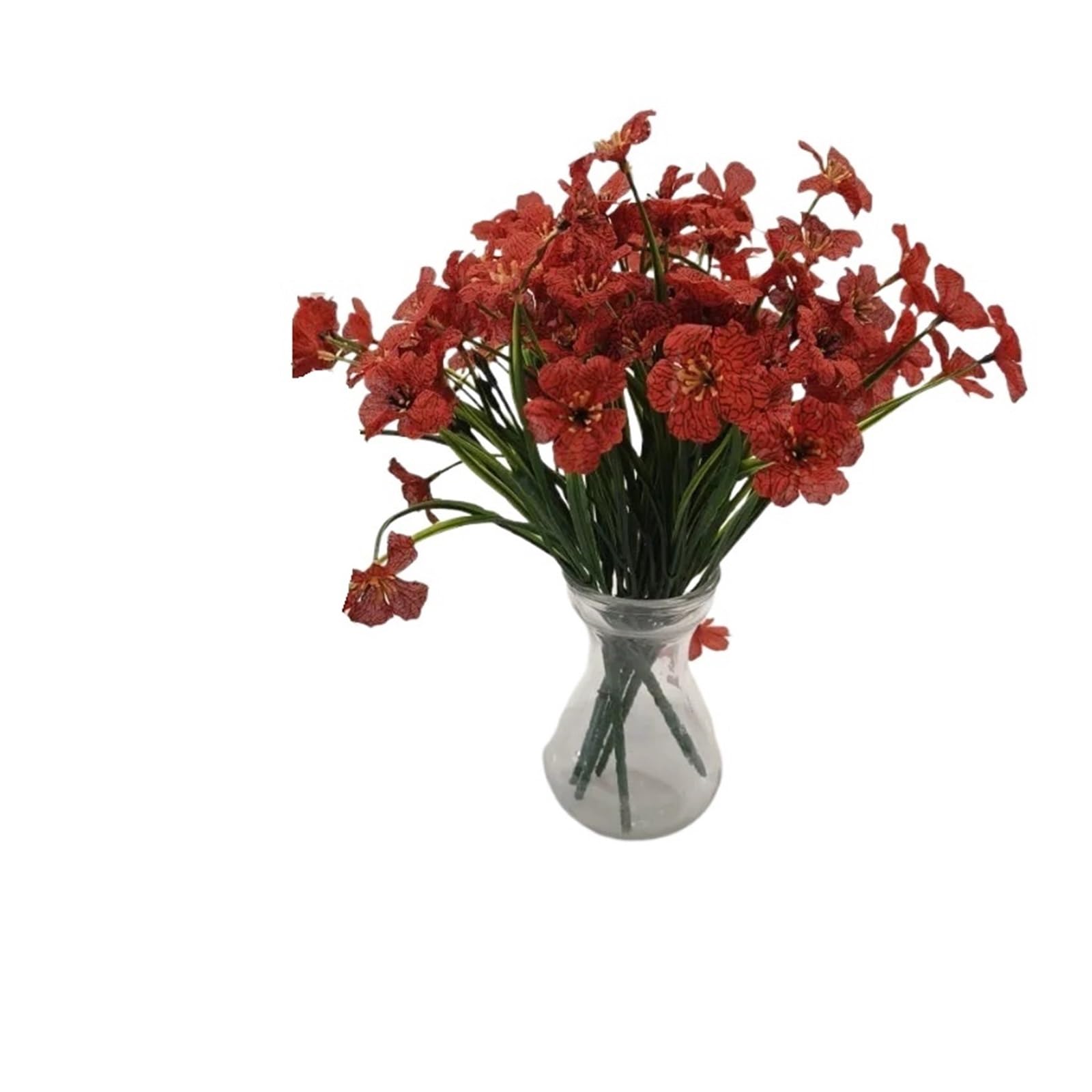 Yeobezn Artificial Buttercup Flowers 12PCS Artificial Flowers Flowers Faux Fake For Outdoor Porch Yard Garden Home Decor(Red)