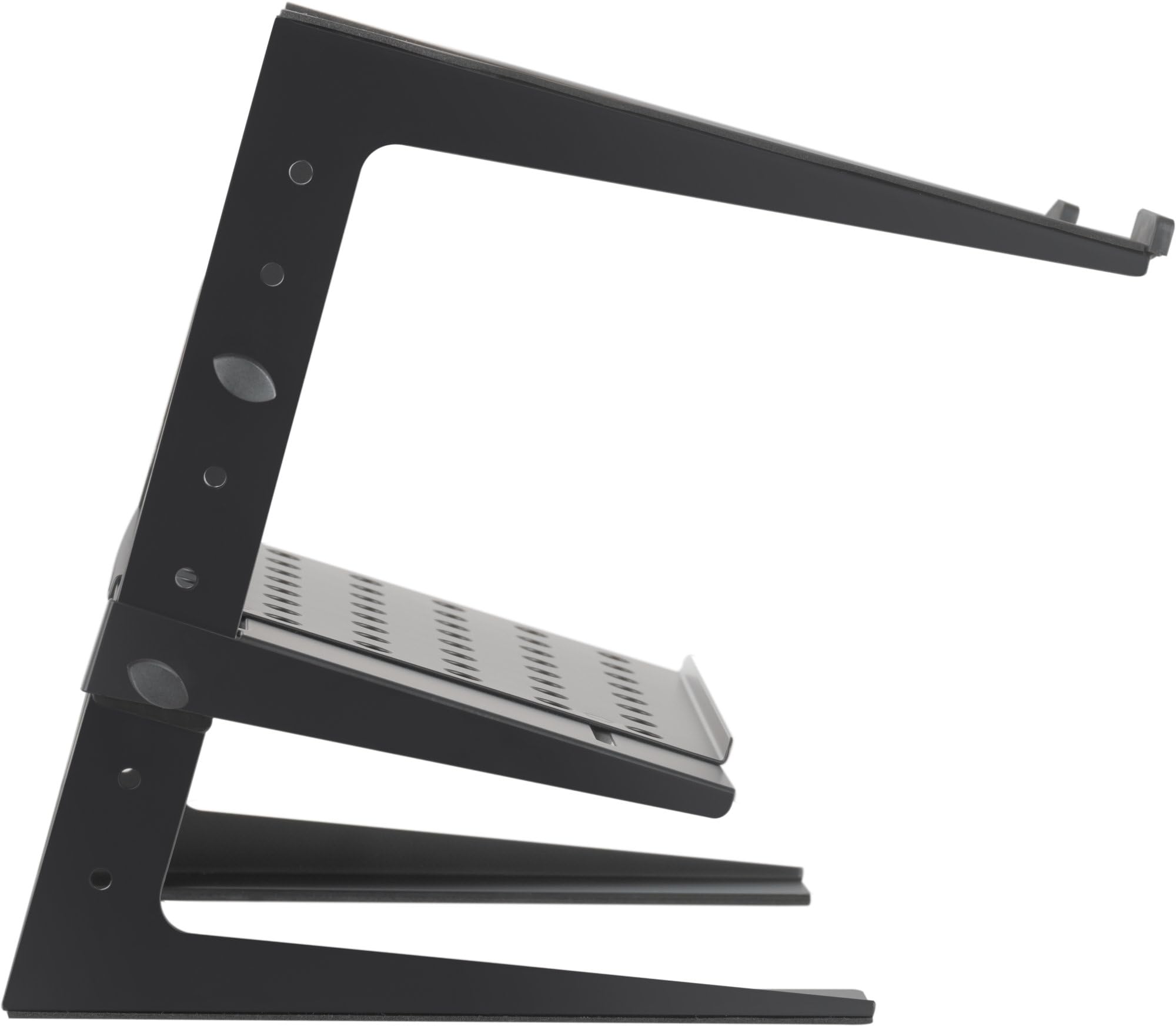 Pronomic LS-200 Deluxe Soporte para Portátil DJ Soporte para Notebook (Altura Ajustable, Superficie Adicional, Ideal para DJs y músicos, Material: Acero) Negro