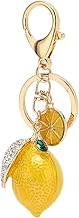 aqxreight Little Lemon Key Strong Metal Little Lemon with Rins Exquisite Colors Lemon Key Chain for Keys, Handbag, Wallet, Green Chain Designed with Versatility. Use as a Handbag