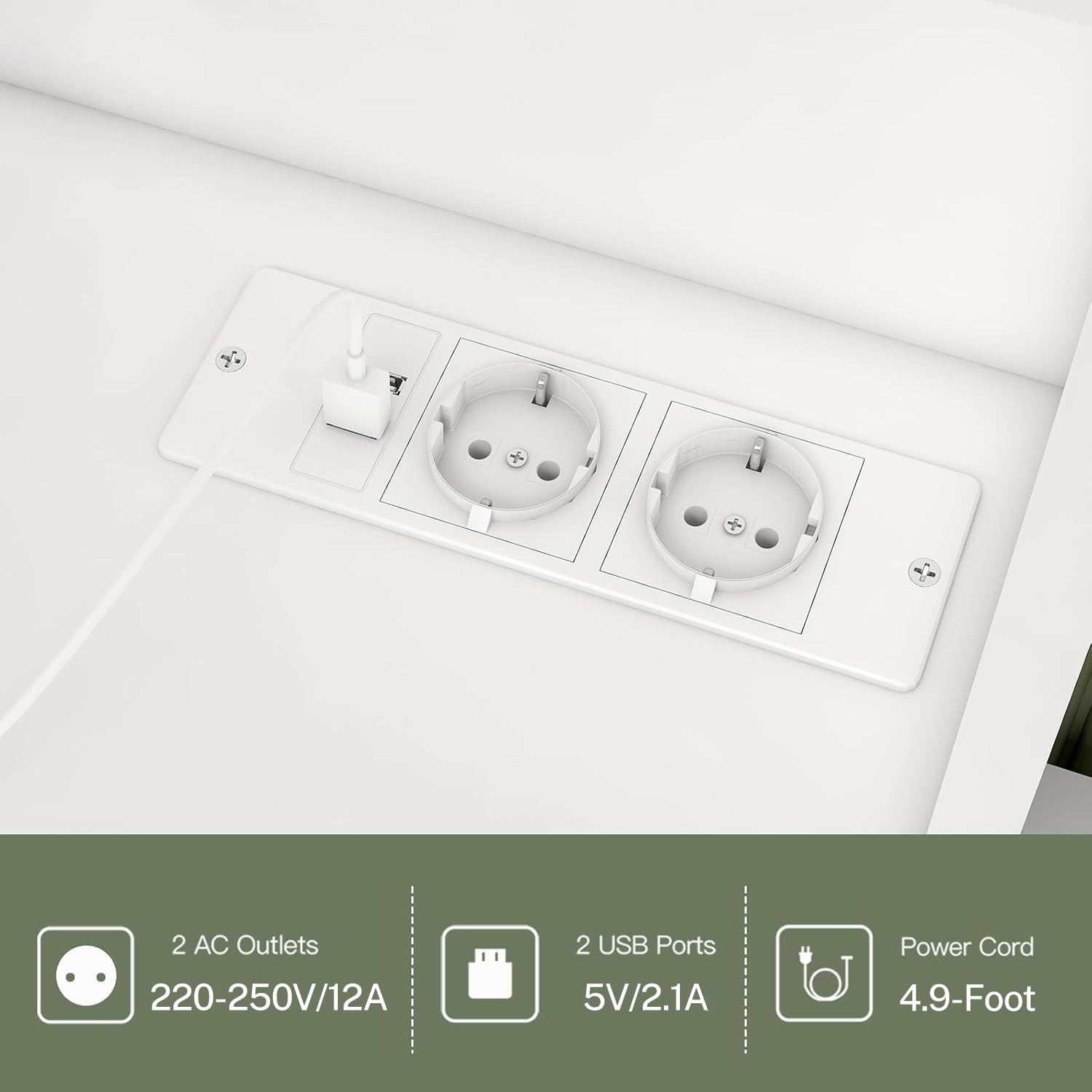 TEENFON Toeletta da Trucco,Toeletta con Luci LED, 3 Colori Luminosità Regolabile, Postazione Trucco con Prese,Bianco,8 Cassetto,6 Ripiani