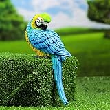 Visuales vibrantes: los cautivadores tonos azules y amarillos imitan el guacamayo real, añadiendo un toque de color a tu jardín.