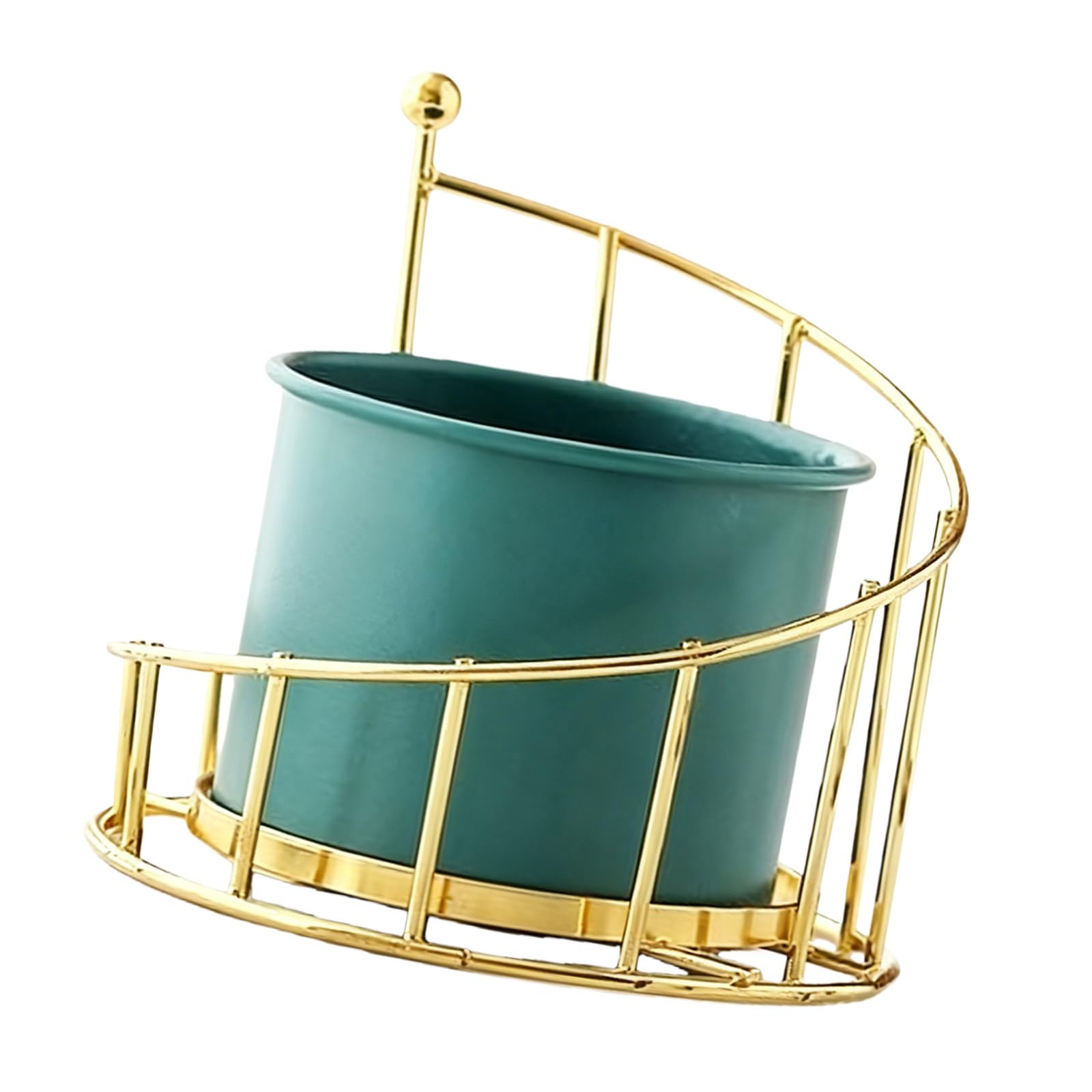 XAGMODSHN Ceramic Planter Small Flower Container Indoor with Iron Frame for Succulents Pots for Plant Decoration Accessories Modern Plant Pots