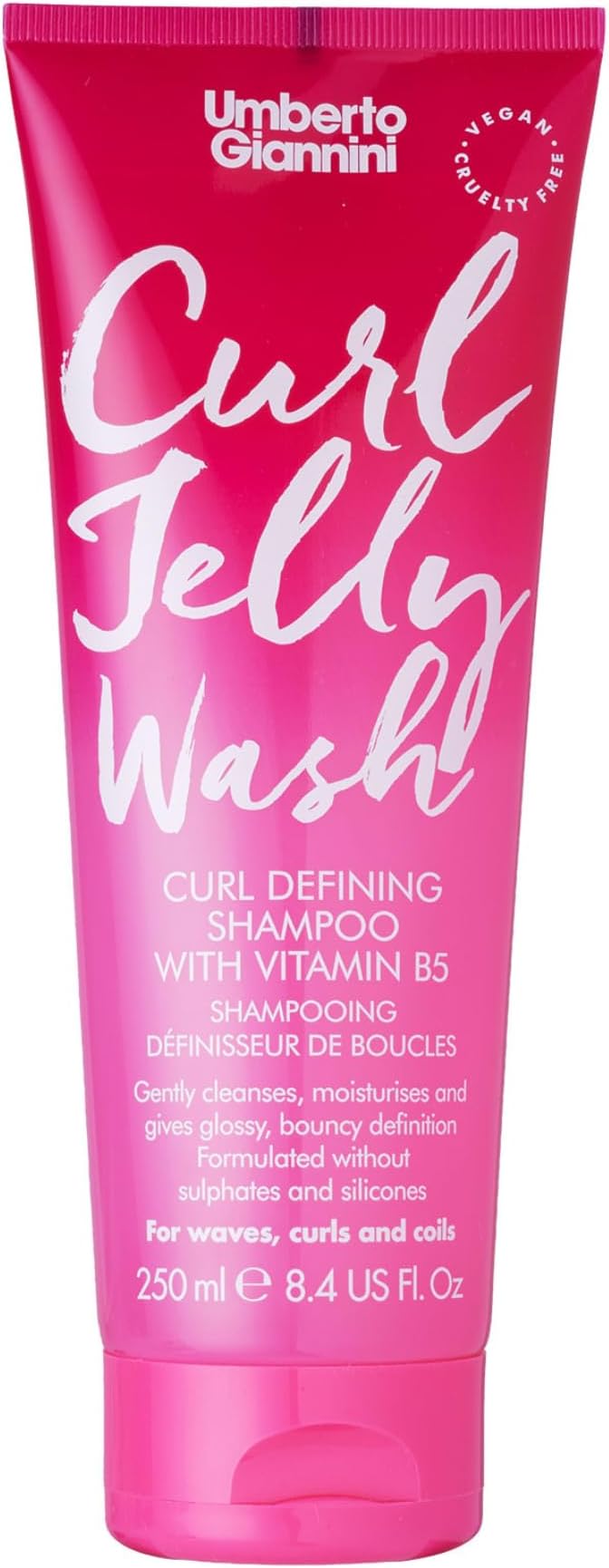 Curl Jelly Wash, Vegan, Cruelty Free, & Sulfate Free Shampoo for Curly or Wavy Hair, 250ml