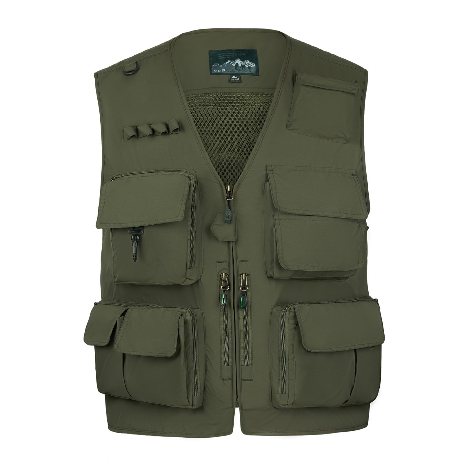 AOTORR Mens Outdoor Work Safari Cargo Photo Travel Fishing Vests for Men with Multi-pockets