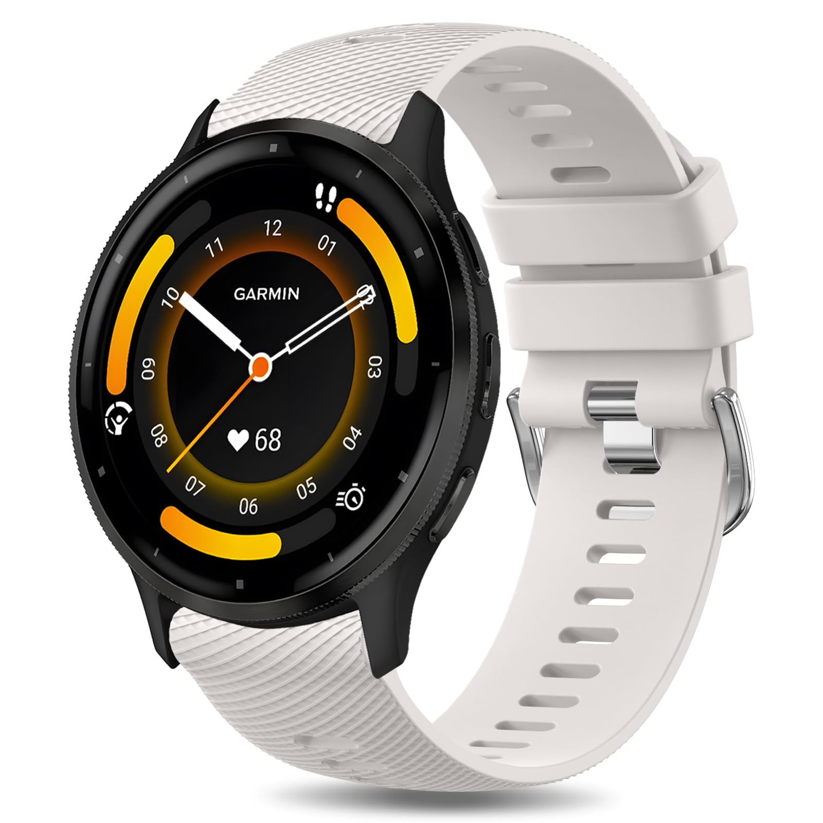 for Garmin Forerunner 255 Strap, 265 Strap, Venu 2/Venu 3/Vivoactive 4 45mm, 22mm Width Adjustable Soft Silicone Quick Release Band for 255/265 Music,Legacy Hero (Starlight)