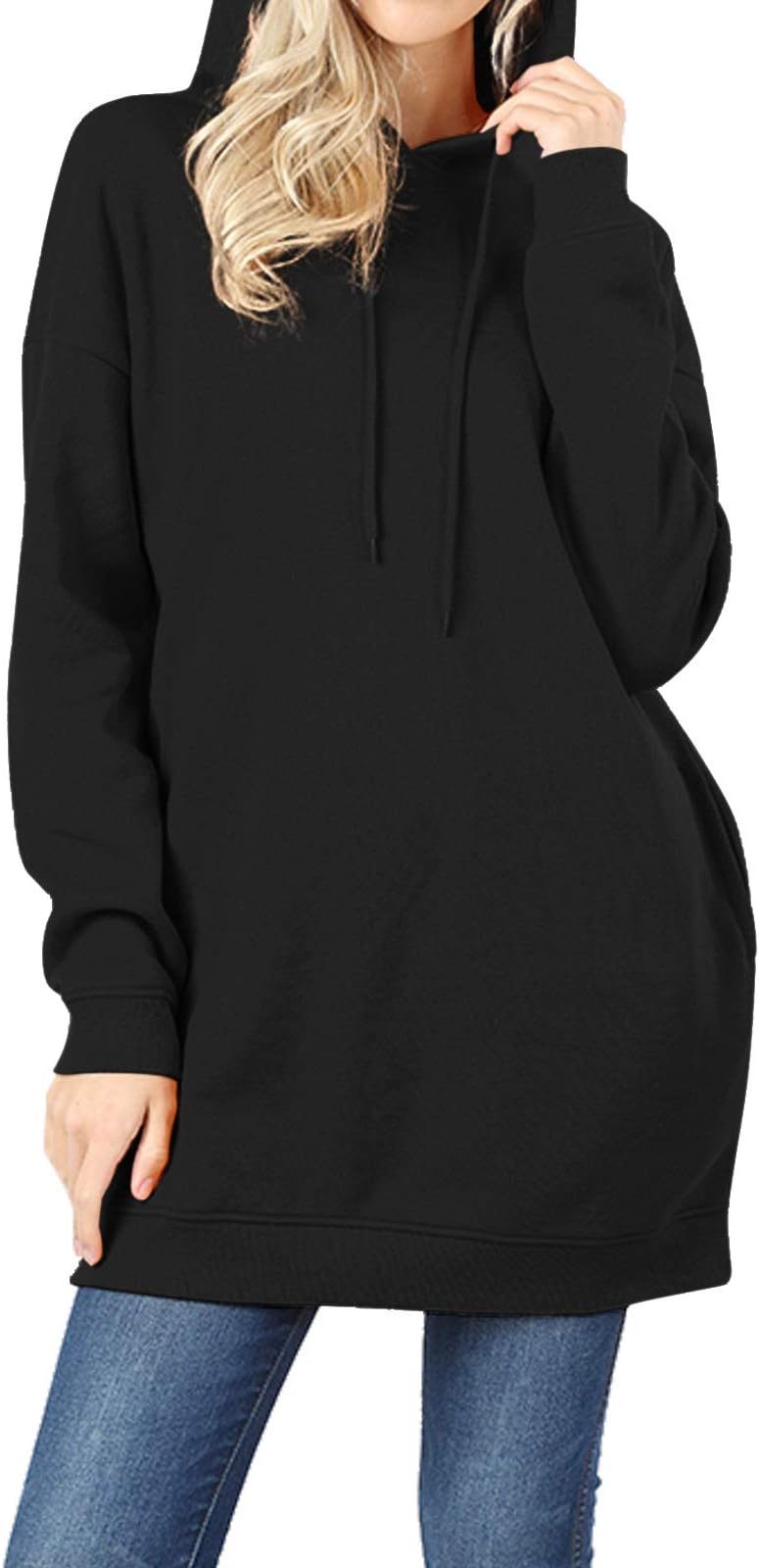 MixMatchy Women's Casual Long Sleeve Fleece Hoodie Fall Sweatshirts Hooded Pullover Tunic