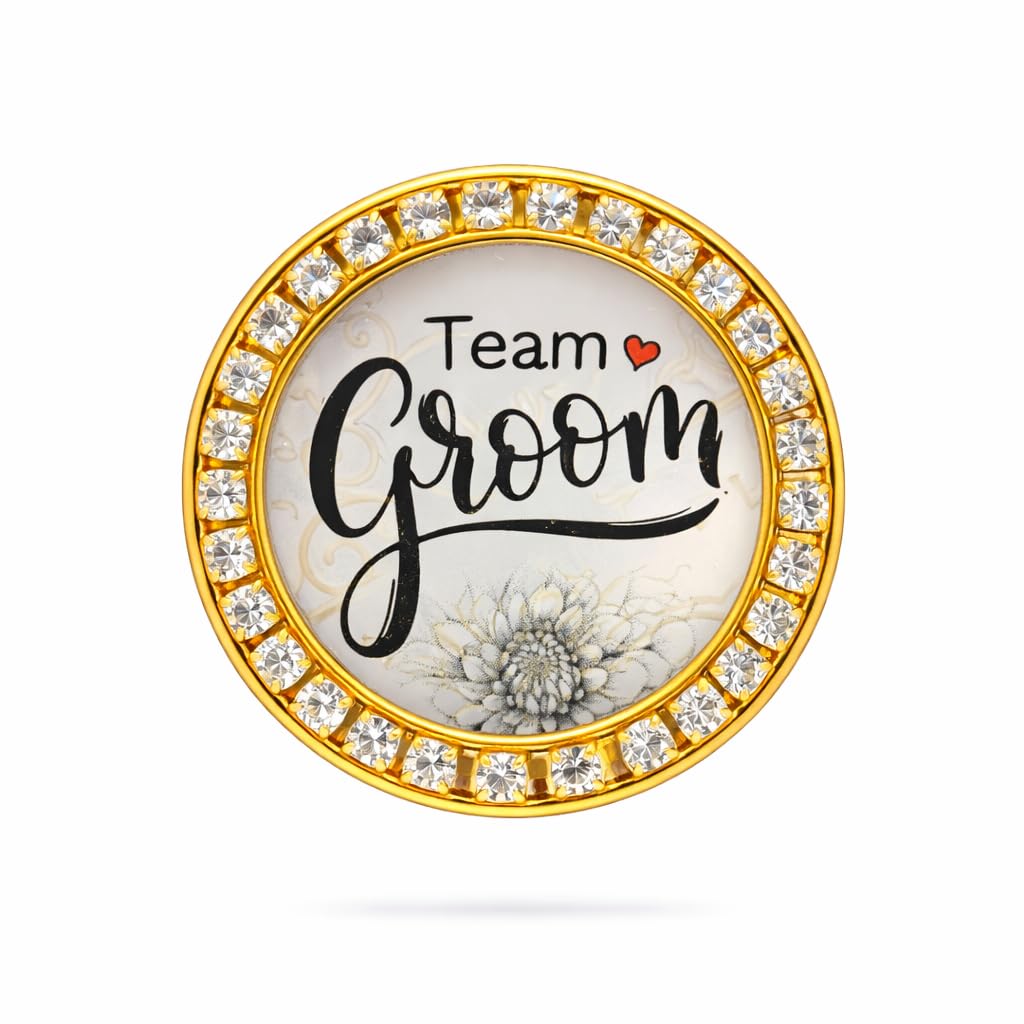 Premium Small Team Groom Brooch with Stainless Steel Pin | Gloss Finish, perfect Print-image-20