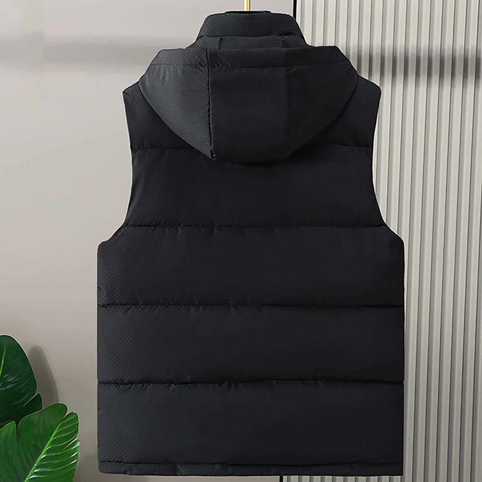 Chalecos cálidos para hombre, chaleco acolchado con capucha, chaleco grueso de invierno, resistente al viento, calentador de cuerpo, acolchado, aislante, cómodo, con capucha, chaqueta sin mangas con