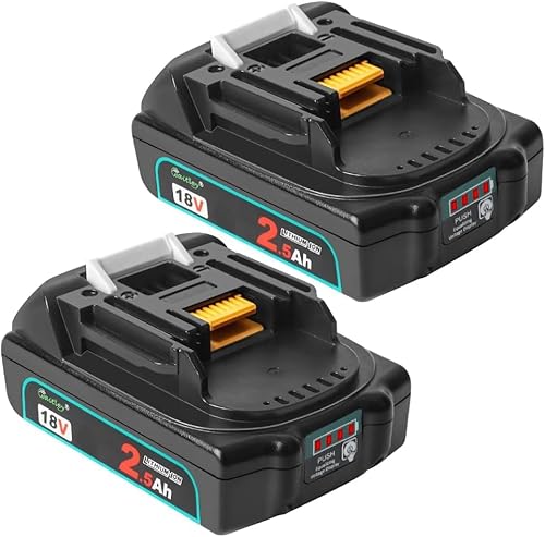 Waitley ウィトレ マキタ 18V バッテリー 互換 薄型 マキタバッテリー 18V デジタル残量表示 BL1830 BL1840 BL1860など互換 PSE認証済品 (18V2.5Ah 【2個セット】)