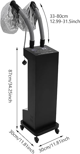 Miniatura 9 de DNYSYSJ Secador de pelo con capucha, soporte profesional para secador de pelo con 5 modos y temporizador ajustable, capó de salón con capucha y