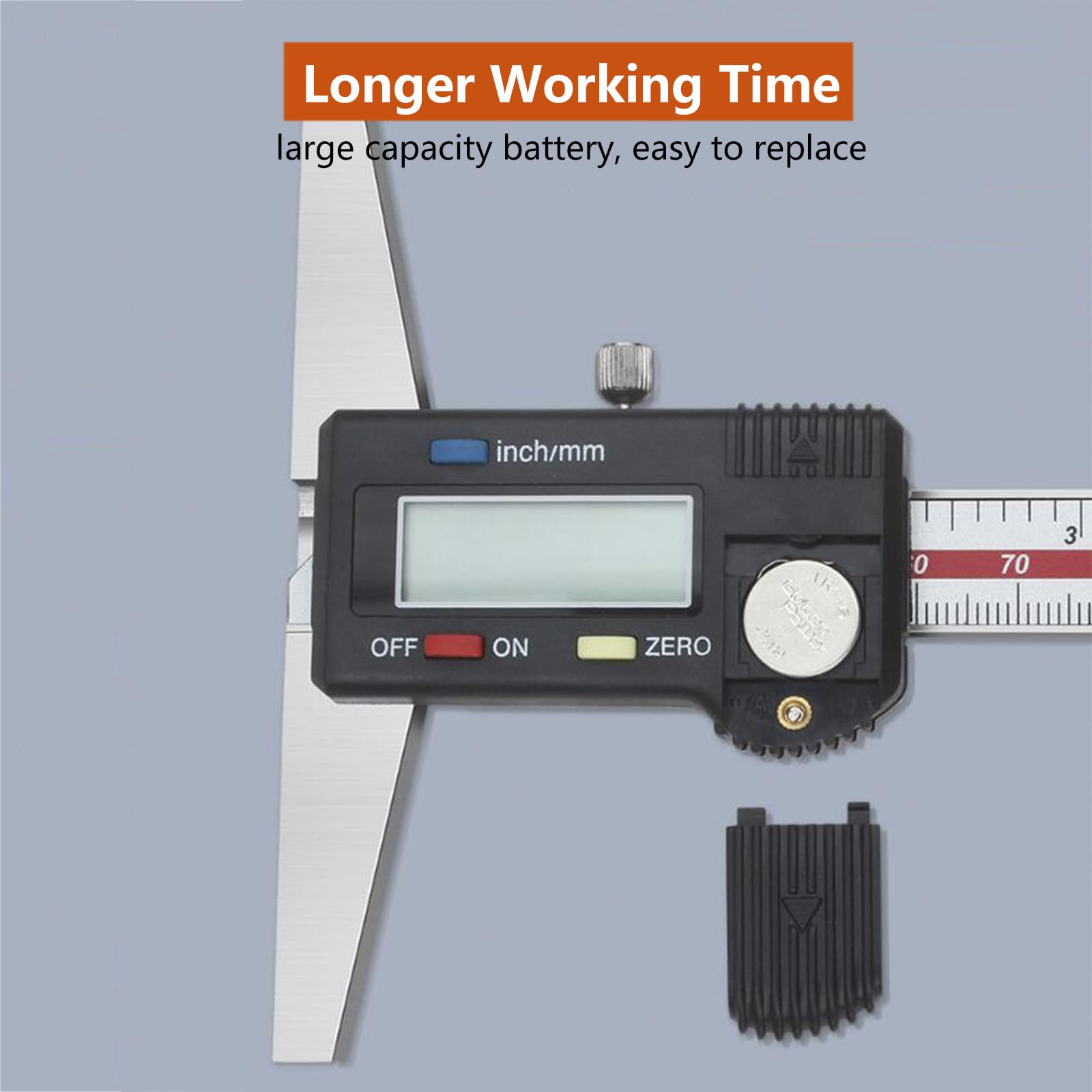 Calibre Digital 0-300mm/12" con Pantalla LCD, Pie de Rey Digital de Acero Inoxidable, Herramienta de Medición de Calibrador para Medición de Profundidad, Conversión de Pulgadas/Milímetros