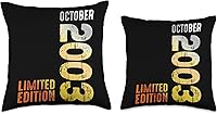 Vista 3 de Since October 2003 Retro 2003 Vintage 2003 October Throw Pillow