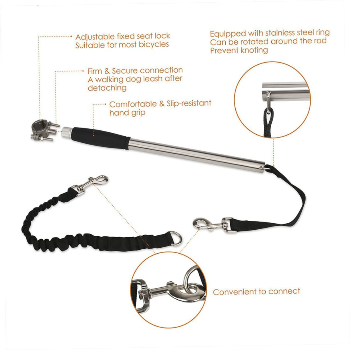BESPORTBLE Laisse pour Animaux de Longue Portée Accessoire pour Promenade ou Course à Pied Facile à Installer