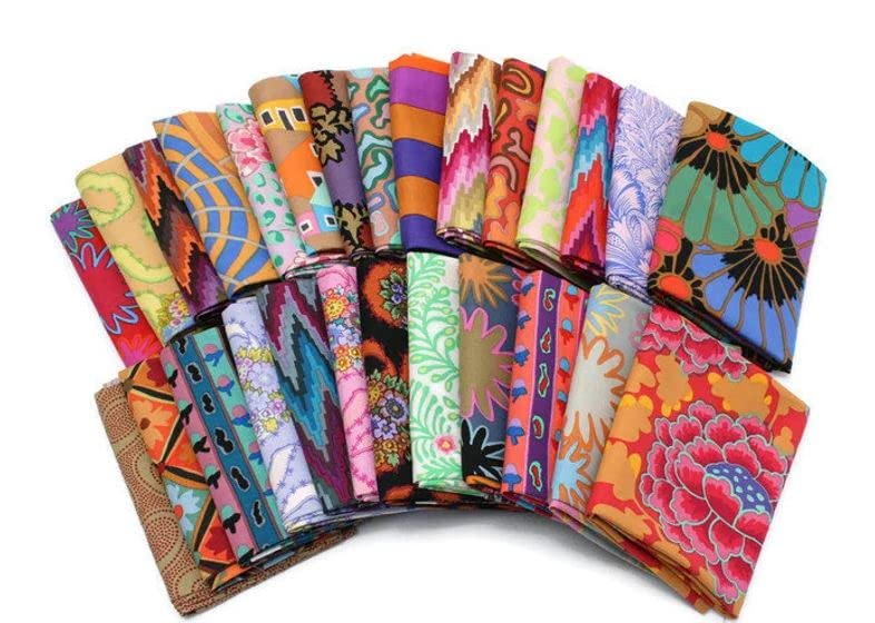 10 Fat Quarters - Kaffe Fasset Collections by Free Spirit Floral Flowers Flower Botanical Geometric Pattern Assorted Quality Quilters Cotton Fabrics