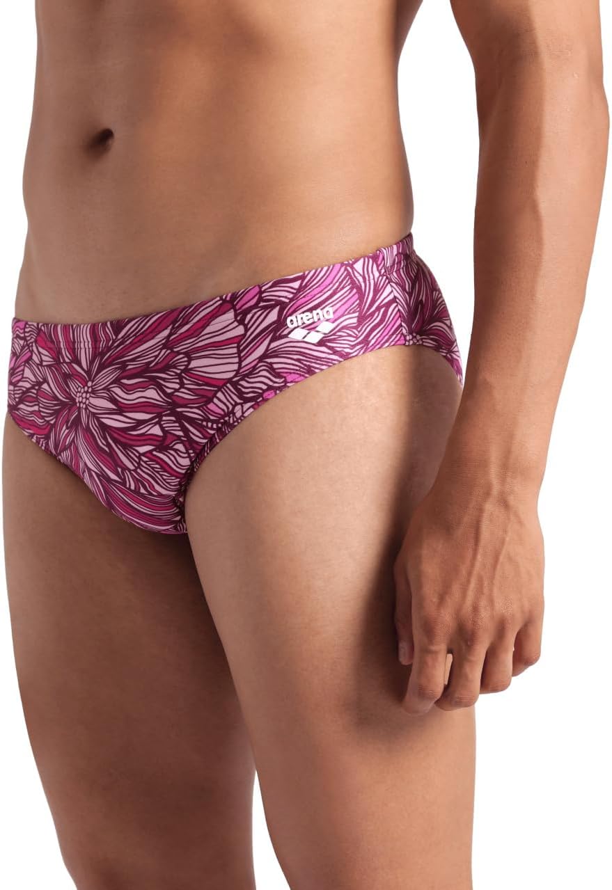 ARENA Men's Performance Breast Cancer Awareness Collection Pink Dahlia Swim Briefs