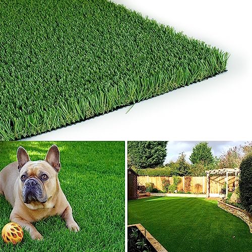Petgrow Luxurious Artificial Grass Realistic Turf 4 X 7 Feet,1.57 Inch Pile Height Ultrathick Indoor/Outdoor Dog Fake Faux Grass,Synthetic Grass Rug Garden Landscape Patio,Drainage Holes #TOP5
